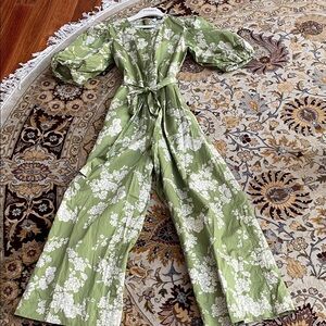 Rebecca Taylor Green Floral Jumpsuit
